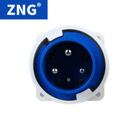 ZNG 暗装工业器具插头63a3p 220V3芯63a暗装工业反插头ip67 ZNG-633