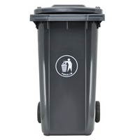 兰诗垃圾桶 园林环卫物业街道公园学校 带轮加厚大号240L垃圾桶 灰色LJT2206