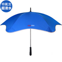清野の木 直杆风暴伞 特氟龙超泼水涂层晴雨两用伞加固抗强风直径110cm 蓝色