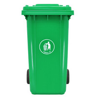 兰诗垃圾桶 园林环卫物业街道公园学校 带轮加厚大号240L垃圾桶 绿色LJT2206