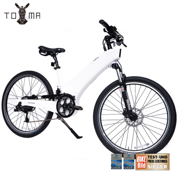 TOMA 7系电动自行车锂电池助力车电动山地车男士电动车白色