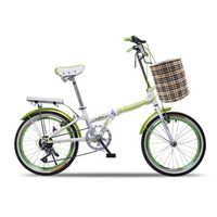 耐嘛20寸便携变速折叠自行车成人学生男女 绿色