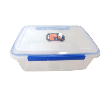金色 长方形带扣储物收纳盒 高透明整理收纳盒 食品冰箱保鲜盒440*300*160MM