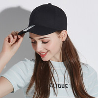 纪维希（Jiweixi）帽子 男女棒球帽韩版潮字母刺绣鸭舌帽户外运动嘻哈帽时尚遮阳帽 JWX704 黑色
