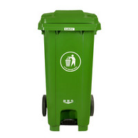 兰诗垃圾桶 分类脚踏垃圾桶 园林物业环卫街道 大号240L垃圾桶 绿色JT2210
