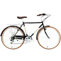 凤凰Phoenix自行车26寸7速禧玛诺变速复古男女款城市骑行车成人单车夕月 钻黑