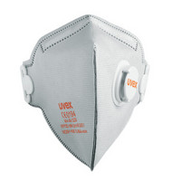 德国UVEX欧标活性炭口罩3220型防雾霾防异味折叠式头戴式带呼吸阀（15只装）