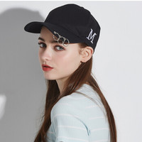 纪维希（Jiweixi）帽子 男女棒球帽韩版潮铁环鸭舌帽户外运动嘻哈帽时尚遮阳帽 JWX707 黑色