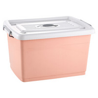 凡高（VENGO）海纳滑轮收纳箱 特大号塑料百纳箱 家用衣物整理箱 储物箱 粉色 约120L