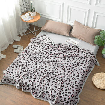 简丽（janlee）毛毯加厚法兰绒毯子 儿童单人珊瑚绒毯床单办公室空调盖毯午睡毯毛巾被 豹纹 100*140cm