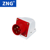 ZNG 32a4p器具插座明装 三相四线380V4芯32a电源反插座固定式 五个装ZNG-524