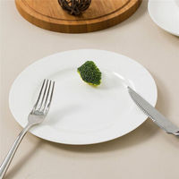 SKYTOP 斯凯绨 陶瓷盘子骨瓷餐具菜盘纯白8英寸平盘4件套装