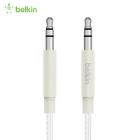 贝尔金（BELKIN）金属质感高保真音频线适用于手机/平板/车载/功放音响设备无损音质3.5mm接口白色1.2米