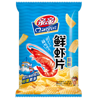 Qinqin 亲亲 鲜虾片80g大包虾条大包办公室零食网红小吃休闲食品膨化薯片