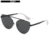 MCQ 麦昆 eyewear 太阳镜女 时尚金属猫眼墨镜 MQ0075S-002 磨砂黑镜框灰色镜片 58mm