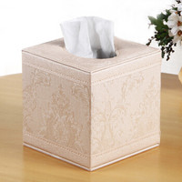 雅皮仕 皮革卷纸筒纸巾筒 家用欧式客厅卷纸盒 创意桌面纸巾盒抽纸盒 金绣