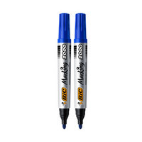 BIC 比克2000大圆头记号笔（蓝） 2支 法国进口文具 马克笔 物流记号笔油性大头笔