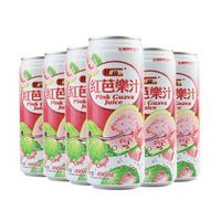 Hamu红芭乐汁台湾进口特色番石榴营养果汁490ml*6罐装　
