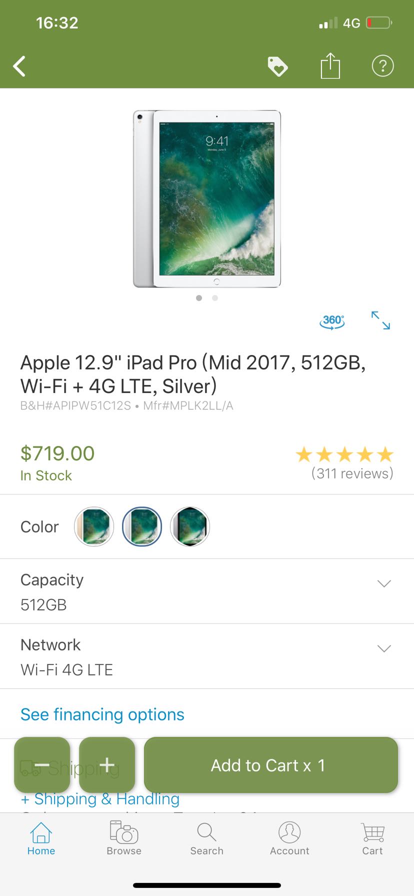 apple ipad pro 12.9 (2017款, wi-fi 4g)