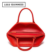 lulu guinness 2018秋冬新款单肩小斜挎包红色牛皮手提包商务时尚 *3件