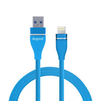 好格 蘋果數據線 X/8/7/6/5s手機充電器線USB電源線 支持iphone5/6s/7Plus/ipad pro 1米魚紋藍
