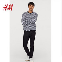 H＆M HM0664647 男装黑色牛仔裤九分裤