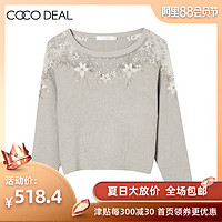 COCO DEAL日系女装春夏网纱绣花拼接针织衫毛衣38231270