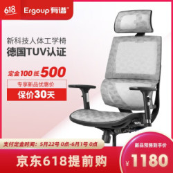 Ergoup有谱 人体工学椅升降靠椅 神秘灰/铝合金脚 黑框
