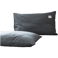 全棉纯棉枕套一对装水洗棉枕头套双人单人夏季纯色枕芯套48x74cm