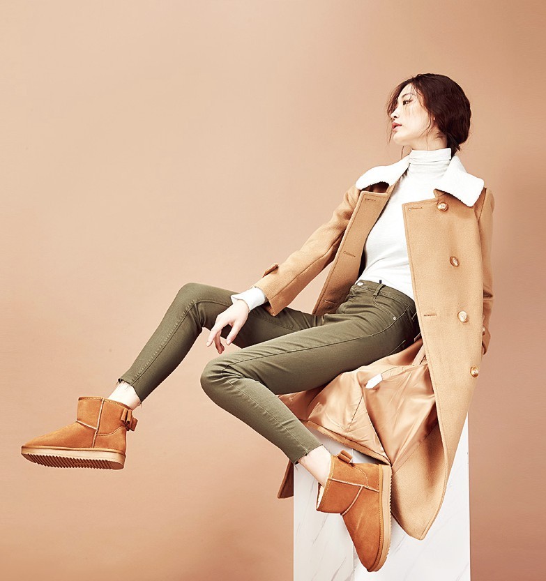 奥康 女士短筒雪地靴