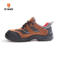 优工（U-work）PAD-C1712TN 劳保鞋6KV电工绝缘钢包头防砸耐磨透气安全防护 深棕色 39码
