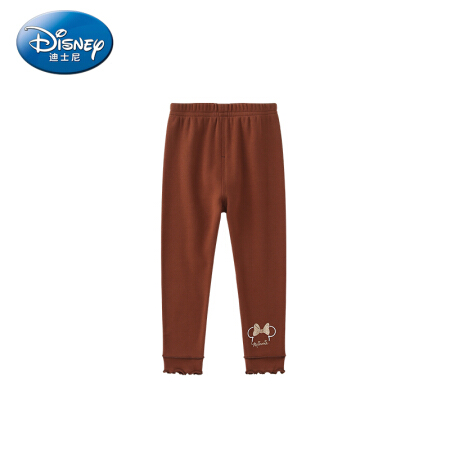 迪士尼 Disney 童装女童宝宝针织打底裤外穿长裤2019秋 DA931ZE04 深褐 100
