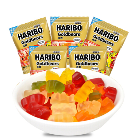 HARIBO 哈瑞宝 德国进口 哈瑞宝（HARIBO）金小熊水果软糖  网红QQ糖儿童节礼物 混合水果味18g