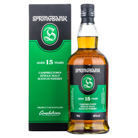 云顶（Springbank）洋酒 15年 苏格兰威士忌 单一麦芽700ml