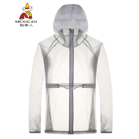 稻草人 MEXICAN 防晒衣男2019夏季新品薄款透气男士防晒服运动外套速干皮肤衣 灰色2 XL