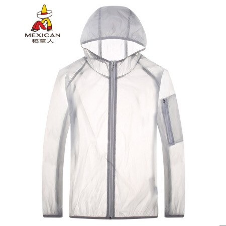 稻草人 MEXICAN 防晒衣男2019夏季新品薄款透气男士防晒服运动外套速干皮肤衣 灰色 L