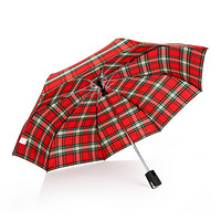 酷波德（KOBOLD）全自动雨伞男士自开自收伞晴雨两用伞三折卡扣柄男士折叠伞 苏格兰-高地红