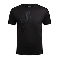 EMPORIO ARMANI阿玛尼奢侈品男士时尚刺绣短袖T恤 3G1TL4-1JTUZ BLACK-0999 XXXL