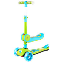 鑫奥林（XINAOLIN）儿童滑板车1-2-3-6岁可坐滑滑车小孩踏板车折叠闪光轮溜溜车二合一款 绿色