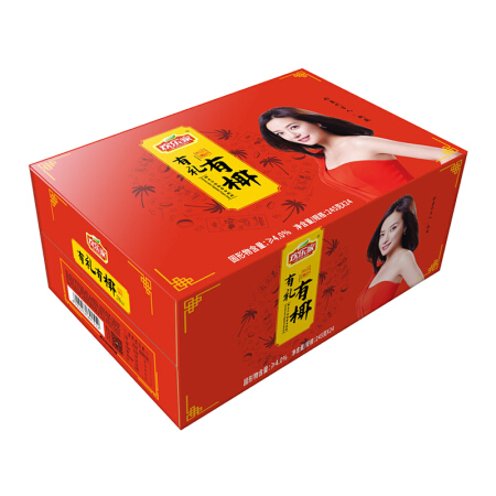 欢乐家 生榨椰子汁 果肉果汁饮料 245ml*24罐 礼盒整箱装