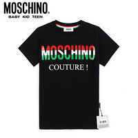 莫斯奇诺 MOSCHINO 棉质宝宝半袖短袖T恤男女童透气夏装HWM024 LAA09 60100 8A/8岁/128cm