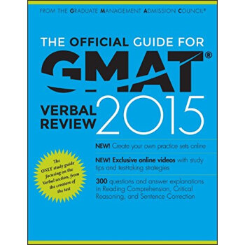 The Official Guide for GMAT Verbal Review 2015 with Online Question Bank and Exclusive Video 英文原版