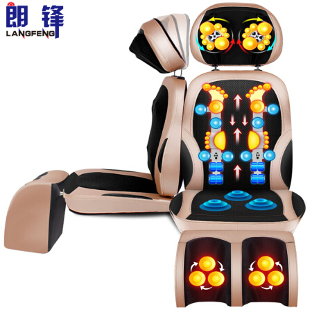 朗锋 LANGFENG LF02升级版按摩靠垫 颈椎按摩器 按摩垫颈部腰部肩部全身按摩椅垫靠垫 兼按摩椅功能按摩仪