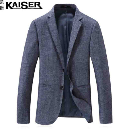 凯撒（KAISER）西服 男2019春季新款商务休闲西装双扣单西上衣外套 D216-9809 浅蓝色 XXL