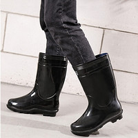 回力 Warrior 雨鞋男式劳保高筒防滑水胶户外套靴 HXL838 中筒黑色 44