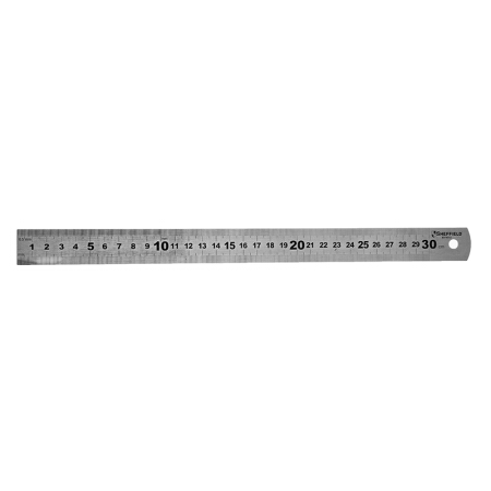 钢盾 S079012 不锈钢直尺 公制绘图钢尺双面刻度钢板尺子 30厘米/cm