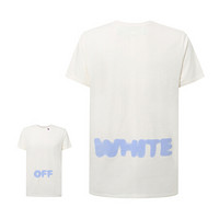 OFF WHITE 男士白色logo印花图案棉质短袖T恤 OMAA027E181850060231  XS