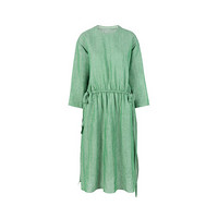 Ms MIN 设计师品牌 草绿混麻抽带宽松连身裙 Jdesigner 绿色 4