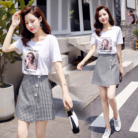 BANDALY 蹦跶狸 夏季女装新款半身裙网红套装裙时尚气质女士很仙的法国小众两件套 HZ2142-1930 黑色 M