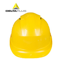 代尔塔（DELTAPLUS）102012 高密度聚丙烯(PP)  带透气孔安全帽 黄色 1个(需另配JUGALPHA下颚带)  定制款